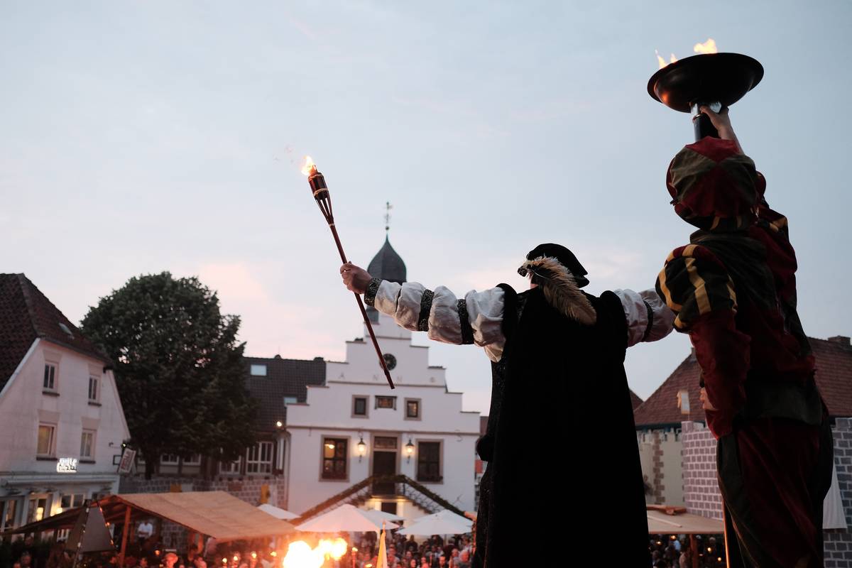 Das Kivelingsfest auf dem Markplatz in der Stadt Lingen.