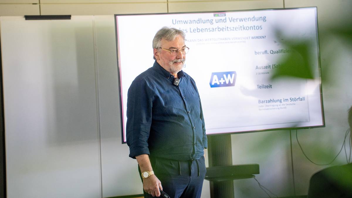 Jürgen Zink von Foresight erklärt das Prinzip von Zeitwertkonten für das Emsland.